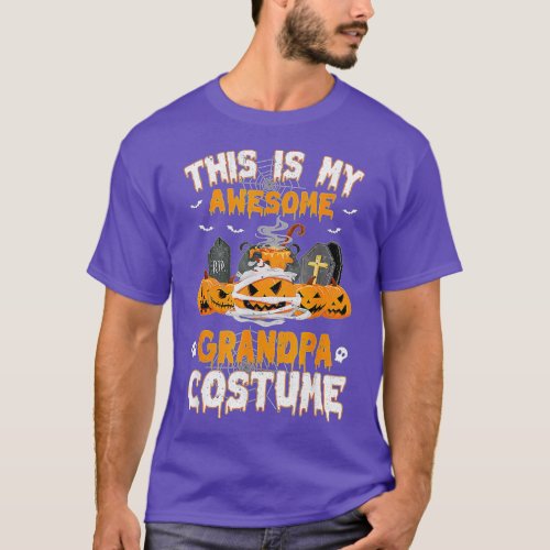 This Is My Awesome Grandpa Costume Scary Pumpkin H T_Shirt