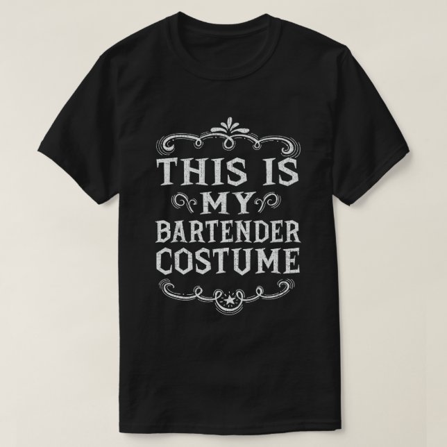 This Is My Bartender Costume Funny Lazy Halloween T-Shirt (Design Front)