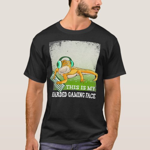 This is my bearded gaming face  Bearded Dragon Vid T_Shirt