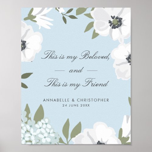 This is My Beloved Scripture Anemone Wedding Sign