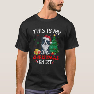 This is My Border Collie Dog Santa Hat Christmas P T-Shirt