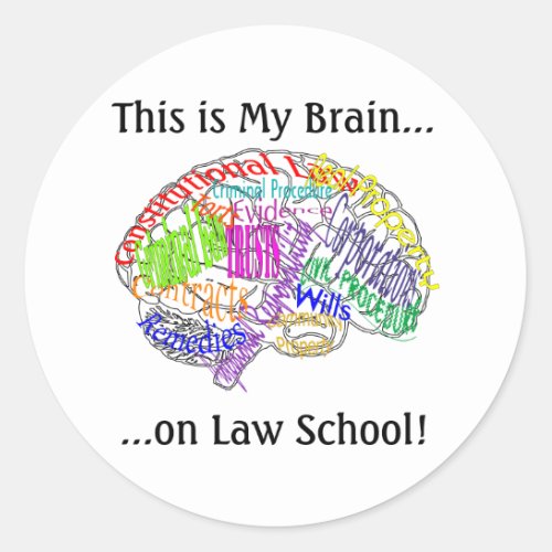 This is my brainLaw School Classic Round Sticker
