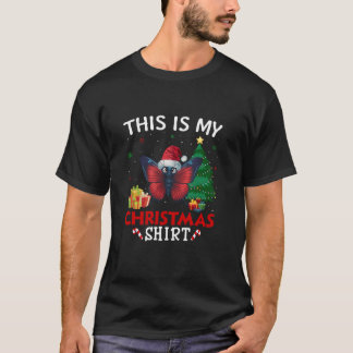 This is My Butterfly Santa Hat Christmas Pajama T-Shirt