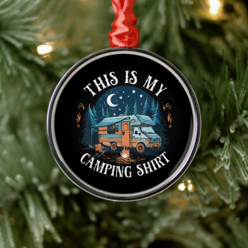 This Is My Camping Hiking Funny Camper Metal Ornament
