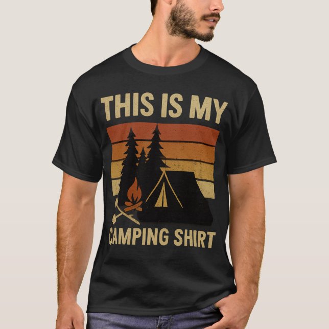 This Is My Camping Shirt Hiking Campfire Camper (Front)