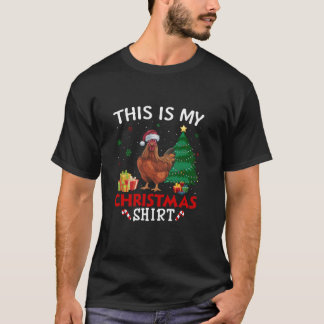 This is My Chicken Santa Hat Christmas Pajama T Sh T-Shirt