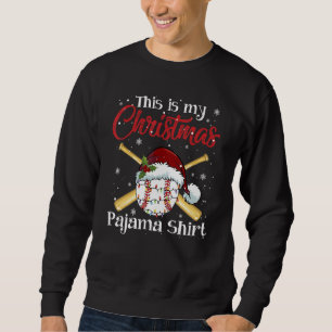This Is My Christmas Baseball Pajama  For Boys Men Sweatshirt