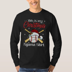 This Is My Christmas Baseball Pajama  For Boys Men T-Shirt