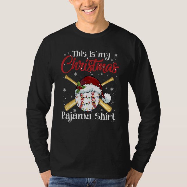 This Is My Christmas Baseball Pajama  For Boys Men T-Shirt (Front)