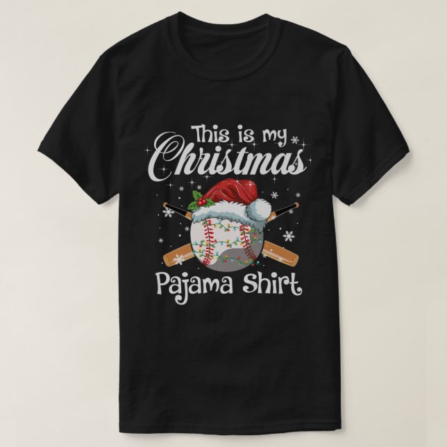 This Is My Christmas Baseball Pajama Gift For Boys T-Shirt (Design Front)