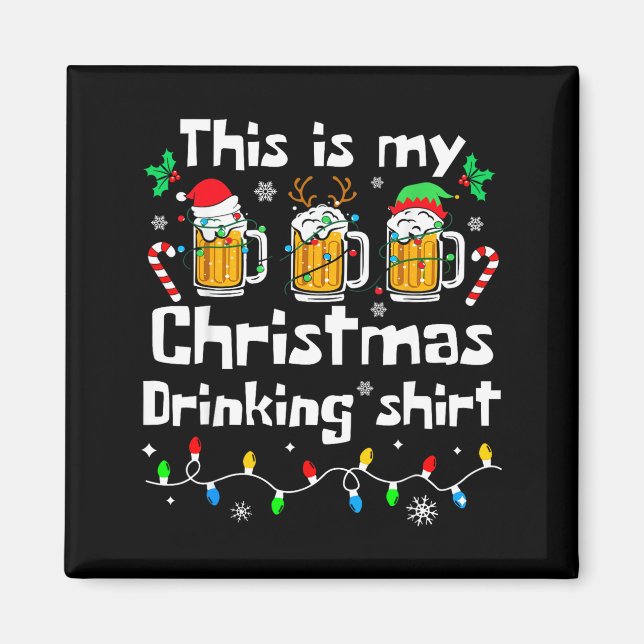 This Is My Christmas Beer Drinking Funny Party Xma Magnet (Front)