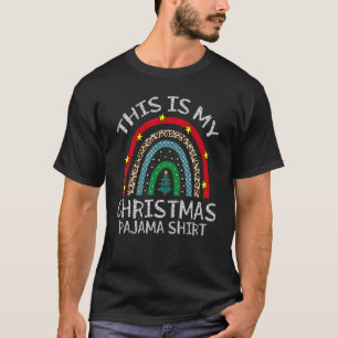 This Is My Christmas Leopard Ugly Xmas Rainbow Wo T-Shirt