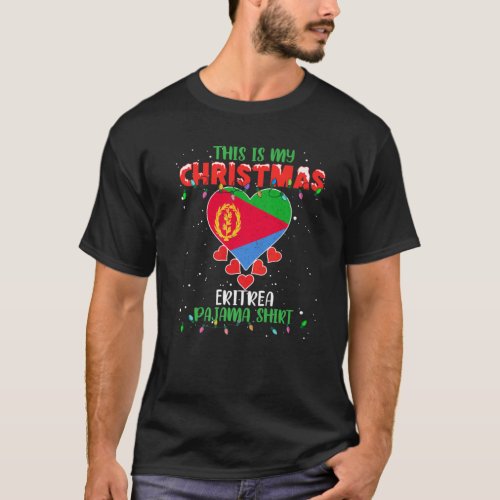 This Is My Christmas Lights Love Eritrea Flag Paja T_Shirt