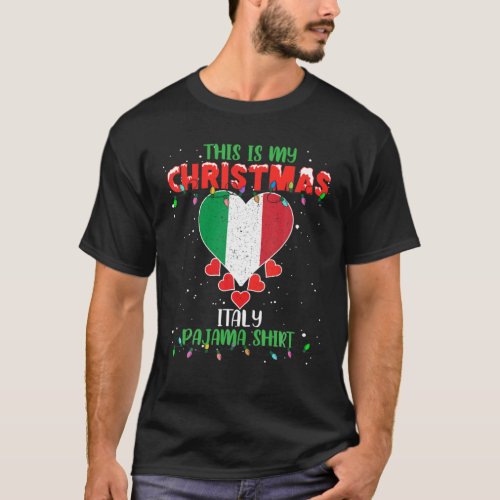 This Is My Christmas Lights Love Italy Flag Pajama T_Shirt
