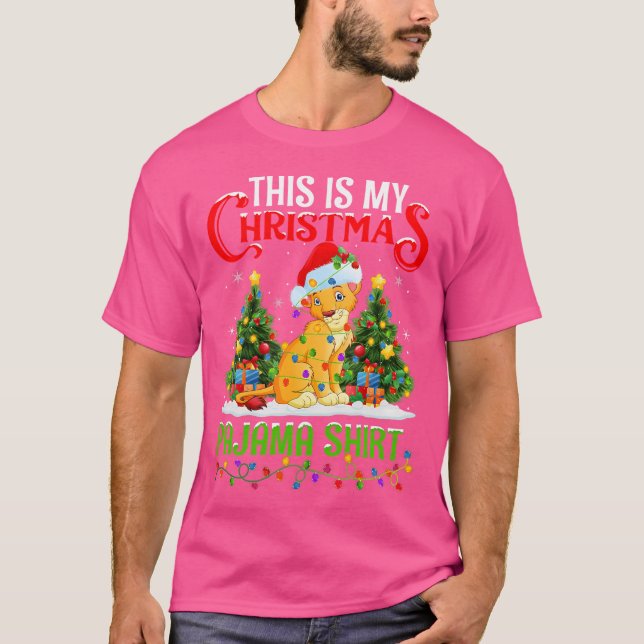 This Is My Christmas Mountain Lion Christmas T-Shirt (Front)