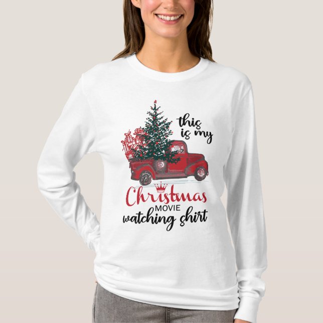 This Is My Christmas Movie Watching Vintage Red Tr T-Shirt (Front)
