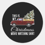 This Is My Christmas Movie Watching With Vintage T Classic Round Sticker