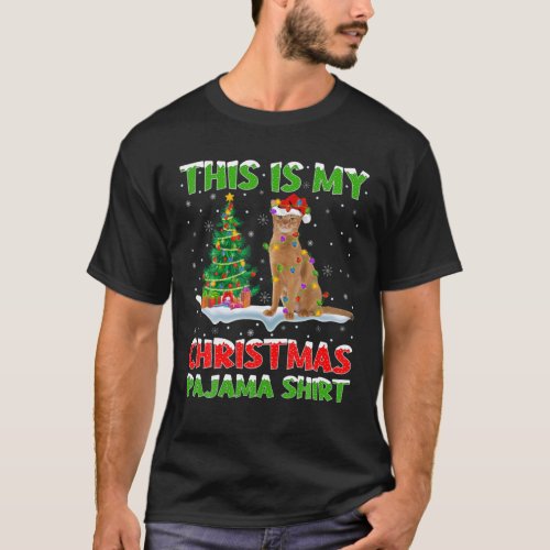 This Is My Christmas Pajama Abyssinian Cat Christm T_Shirt