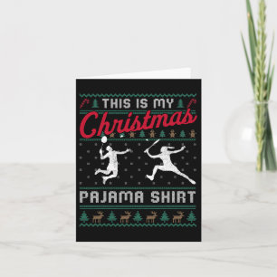 This Is My Christmas Pajama Badminton Ugly Sweater Card