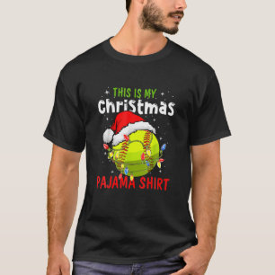 This Is My Christmas Pajama Baseball Softball T-Shirt