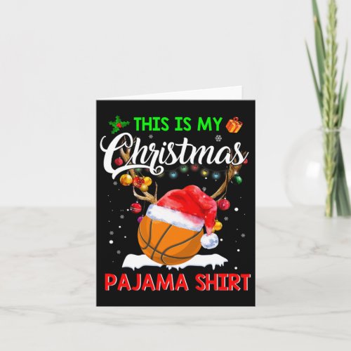 This Is My Christmas Pajama Basketball Reindeer Sa Card