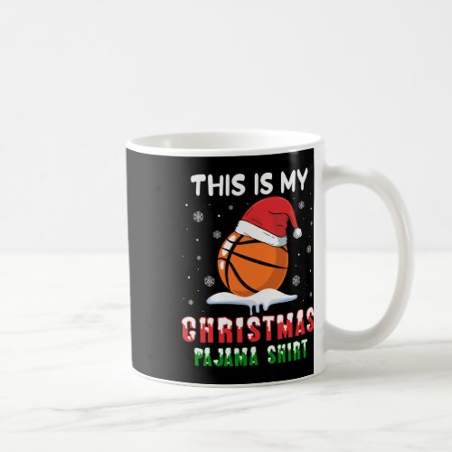 This Is My Christmas Pajama Basketball Santa Hat  Coffee Mug