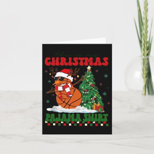 This Is My Christmas Pajama Basketball Xmas Snowma Card