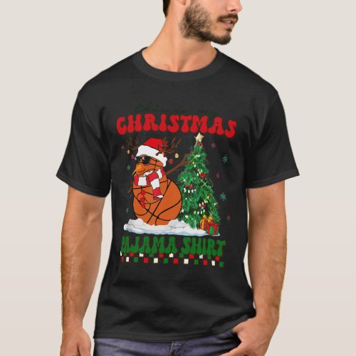 This Is My Christmas Pajama Basketball Xmas Snowma T_Shirt