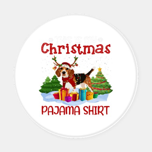 This Is My Christmas Pajama Beagle Dog Lover Xmas Coaster Set