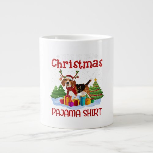 This Is My Christmas Pajama Beagle Dog Lover Xmas Giant Coffee Mug