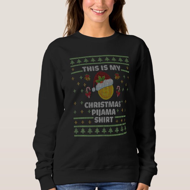 This Is My Christmas Pajama  Bitcoin Santa Hat Sweatshirt (Front)