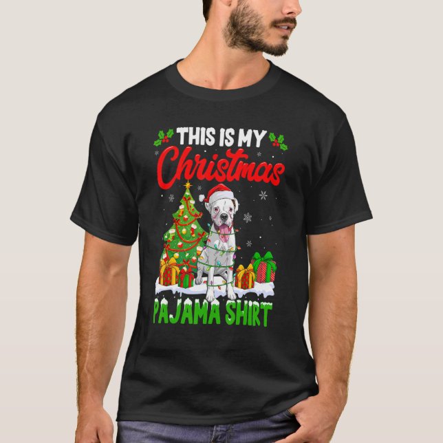 This Is My Christmas Pajama   Boxer Dog   T-Shirt (Front)