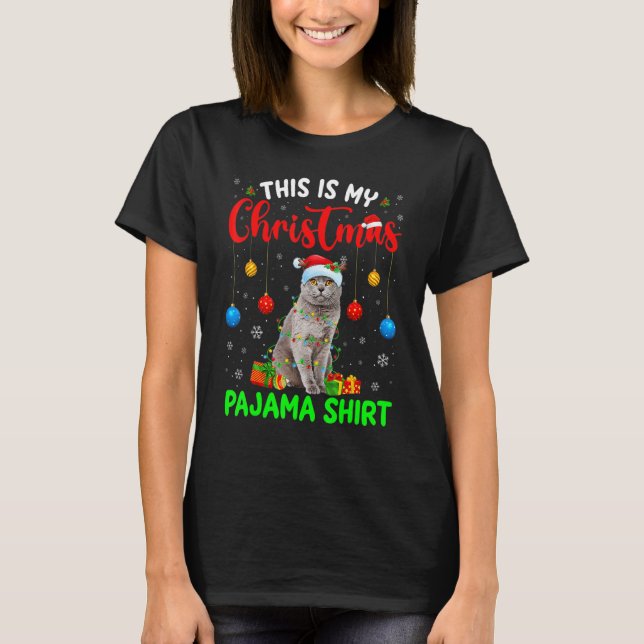 This Is My Christmas Pajama British Shorthair Cat  T-Shirt (Front)