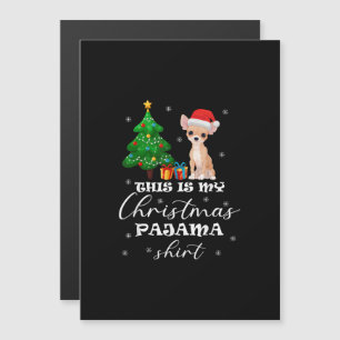 This Is My Christmas Pajama Chihuahua Costume Sant Magnetic Invitation