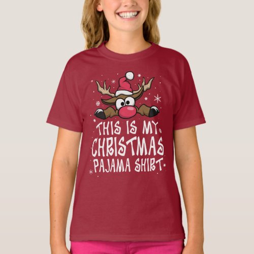 This Is My Christmas Pajama Christmas Reindeer T_Shirt