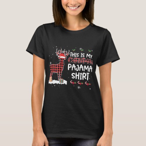 This Is My Christmas Pajama Deer Xmas Costume T_Shirt