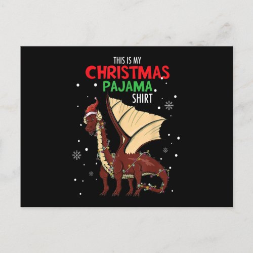 This Is My Christmas Pajama Dragon Wrapped Christm Postcard