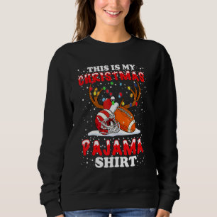 This Is My Christmas Pajama  Football Christmas Li Sweatshirt