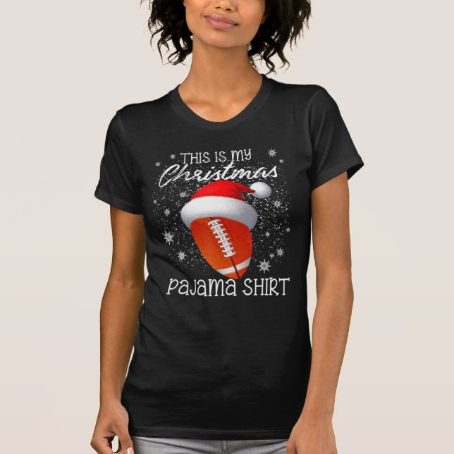 This Is My Christmas Pajama  Football Xmas Boys Me T-Shirt (Front)