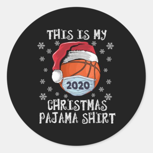 This Is My Christmas Pajama Funny Basketball Chris Classic Round Sticker