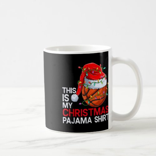 This Is My Christmas Pajama Funny Basketball Light Coffee Mug