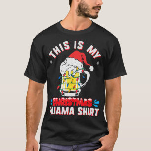 This Is My Christmas Pajama  Funny Beer Mug Santa  T-Shirt
