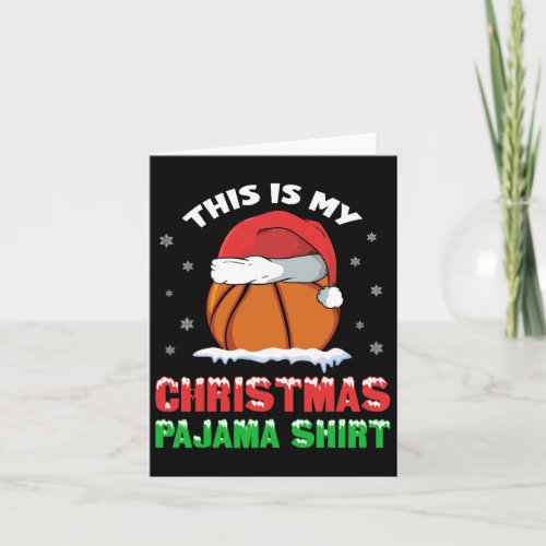 This Is My Christmas Pajama Funny Cute Basketball  Card