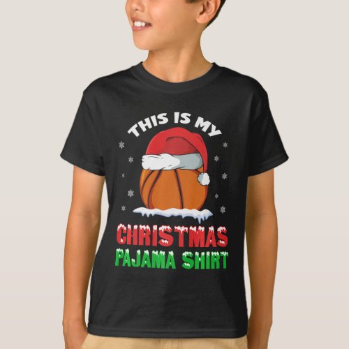 This Is My Christmas Pajama Funny Cute Basketball  T_Shirt