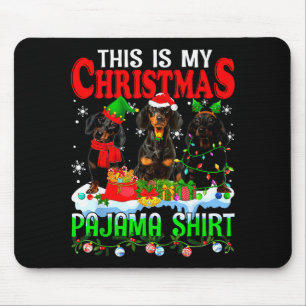 This Is My Christmas Pajama Funny Dachshund Dog Lo Mouse Pad