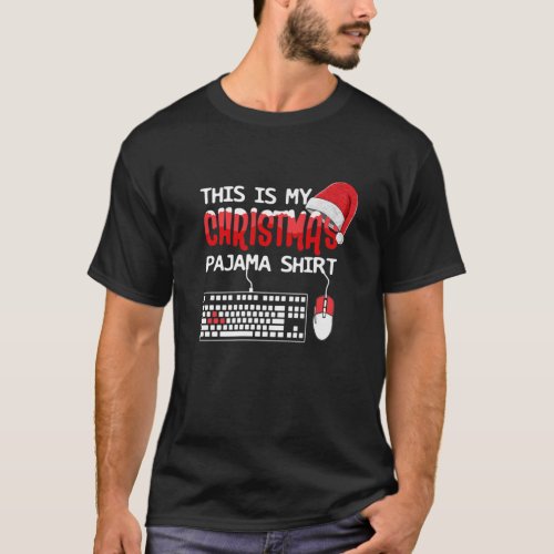 This Is My Christmas Pajama Funny Gaming Gamer Key T_Shirt