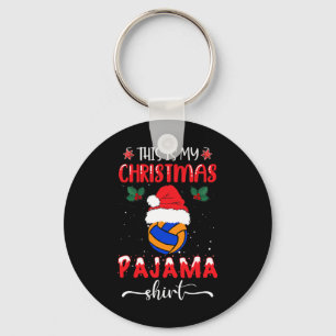 This Is My Christmas Pajama - Funny Volleyball Xma Keychain