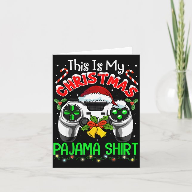 This Is My Christmas Pajama Gamer Video Game Boys  Card (Front)