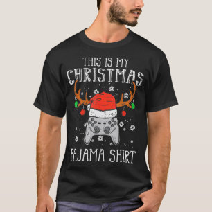 This Is My Christmas Pajama  Gamer Xmas PJs Boys M T-Shirt