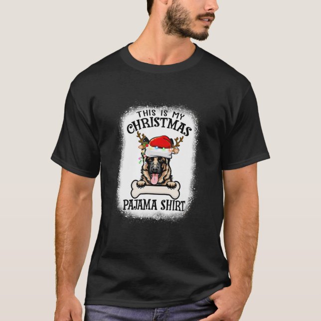 This Is My Christmas Pajama German Shepherd Dog Li T-Shirt (Front)